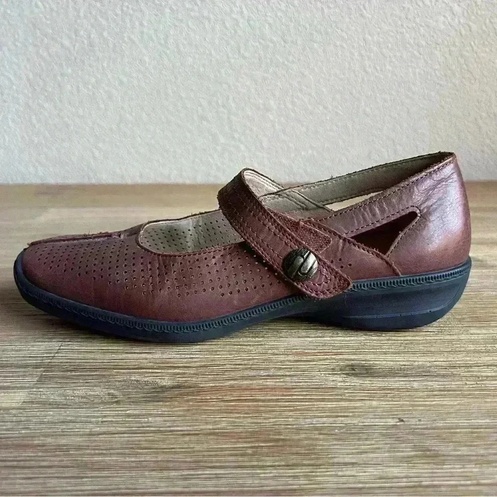 Hotter Mary Jane Shoes Brown Womens 8.5 Leather Comfort Classic Sophisticated